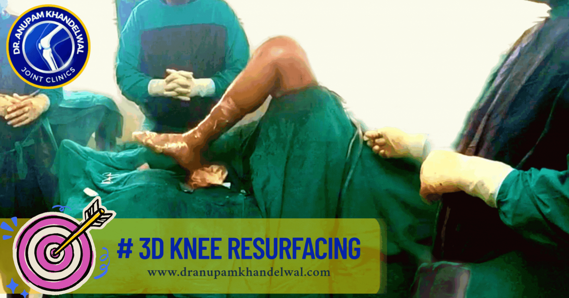 patient bending Knee on OT table after Knee Replacement Surgery
