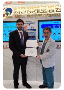Dr Anupam Khandelwal with Korean orthopedic surgeon during fellowship training for advanced joint treatment
