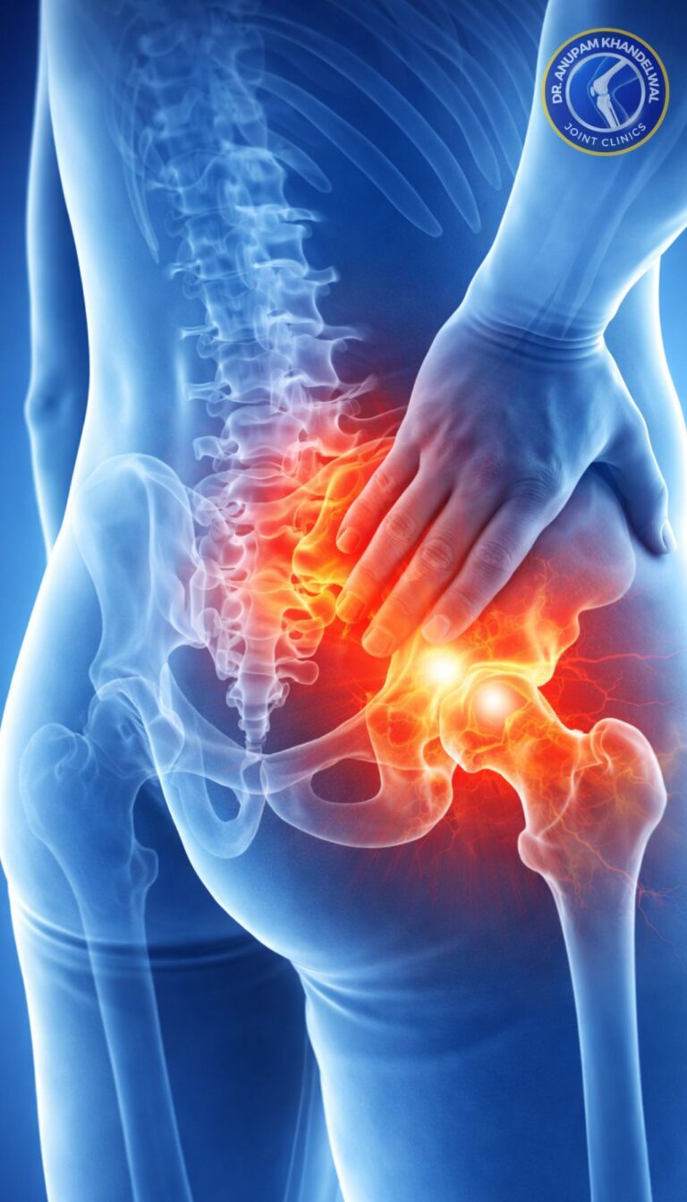 Hip joint inflammation treated with Class 4 laser therapy in orthopedics in Indore