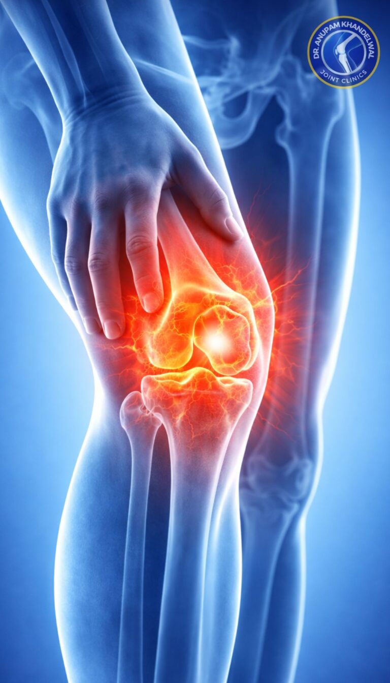 Knee pain treated with Class 4 laser therapy in orthopedics for laser pain relief in Indore