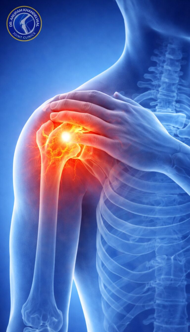 Shoulder joint pain treated with Class 4 laser therapy in orthopedics in Indore