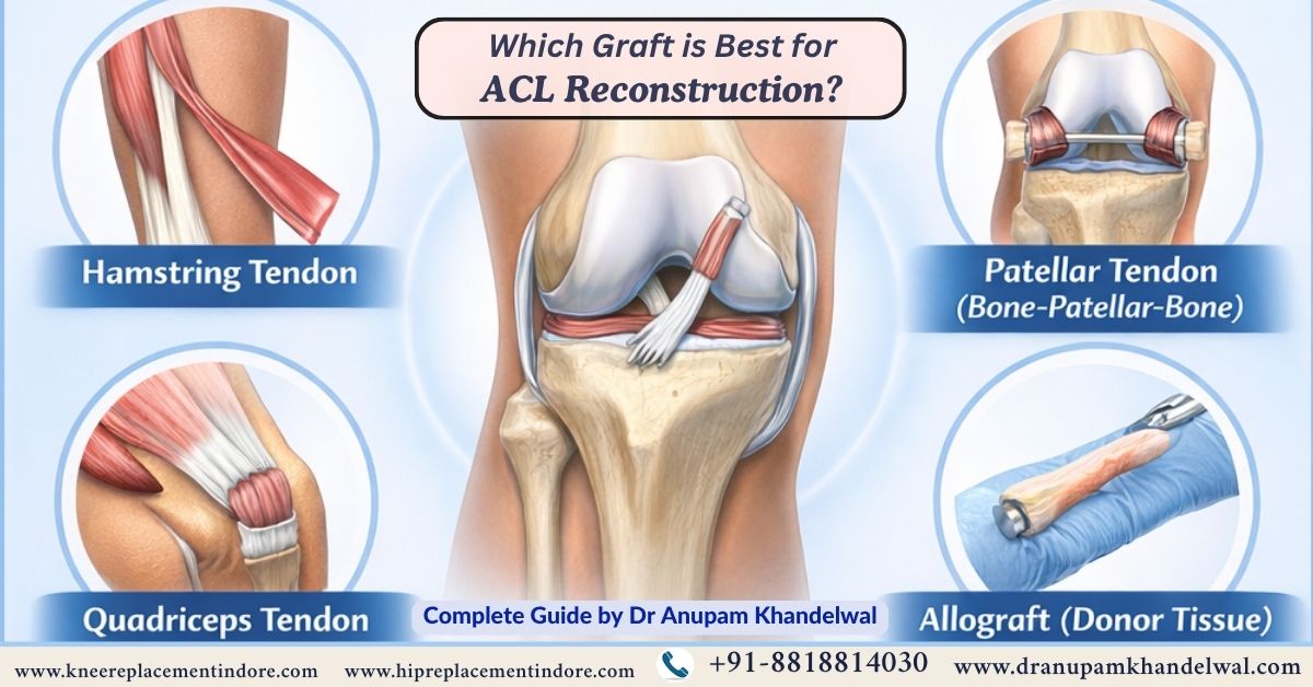 comparison of ACL graft options including hamstring patellar quadriceps and allograft showing which graft is best for ACL reconstruction