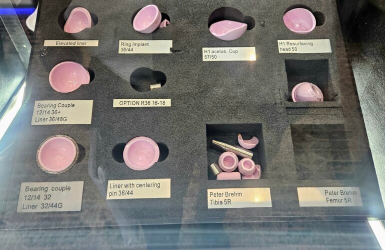 Advanced ceramic hip replacement implant options presented during PJICON 2026 Goa Title
