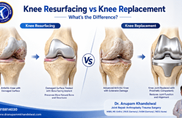 Knee resurfacing vs knee replacement showing differences between resurfacing and replacement procedures